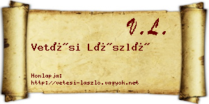 Vetési László névjegykártya
