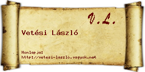 Vetési László névjegykártya