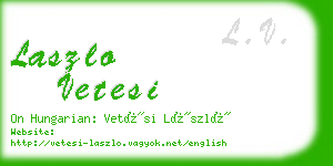 laszlo vetesi business card